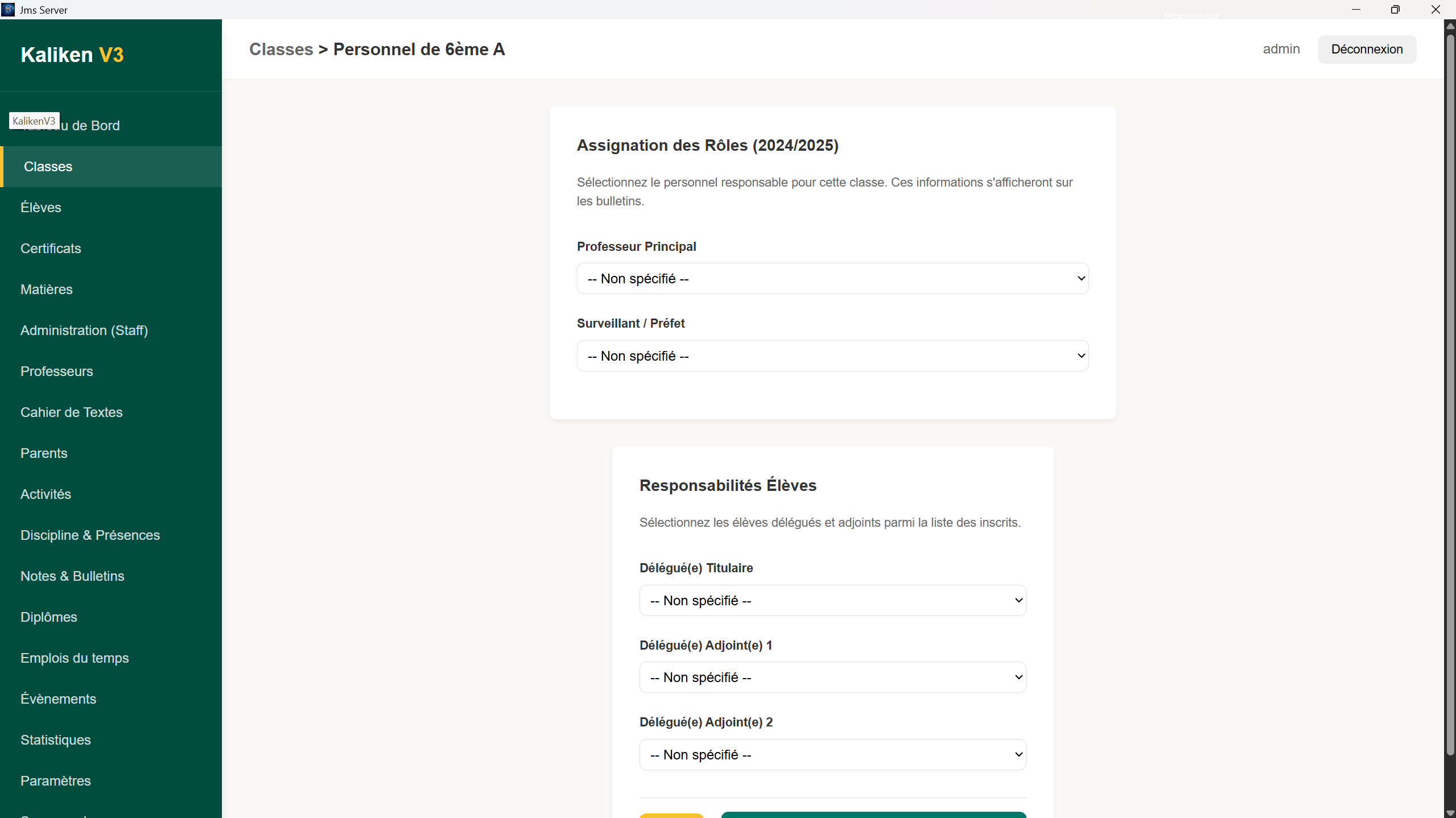 Classes — configuration